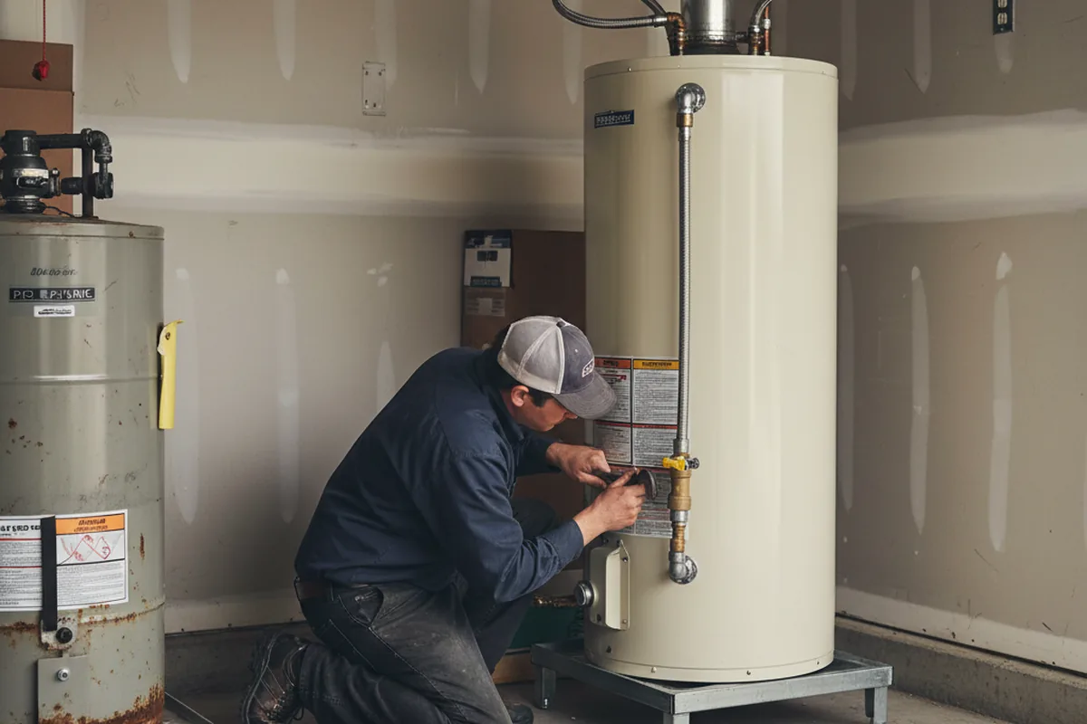 Water heater and shutoff valve replacement in Golconda